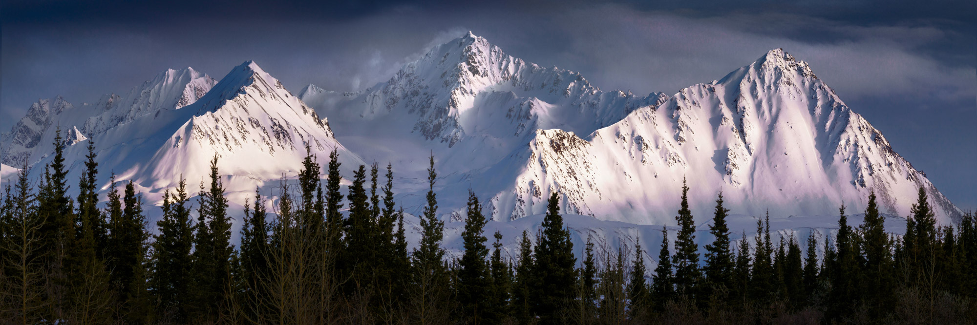 snow covered mountains in alaska